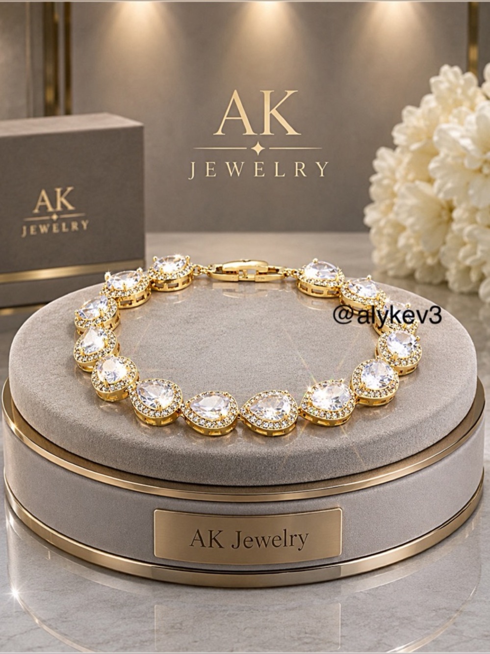 💎LUXURY Gold BRACELET Teardrop CZ Diamond Tennis, Trending 14 Pave Brilliance